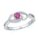 Sterling Silver G&D Sterling Silver Women's Round Lab-Created Pink Sapphire Solitaire Heart Ring 1/6 Cttw - FREE Shipping (US/CAN) JadeMoghul