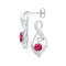 Sterling Silver G&D Sterling Silver Women's Round Lab-Created Ruby Diamond Infinity Screwback Earrings 1-10 Cttw - FREE Shipping (USA/CAN) JadeMoghul