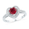 Sterling Silver G&D Sterling Silver Women's Round Lab-Created Ruby Heart Diamond Ring 1-1/8 Cttw - FREE Shipping (US/CAN) JadeMoghul