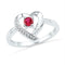 Sterling Silver G&D Sterling Silver Women's Round Lab-Created Ruby Solitaire Diamond Heart Ring 1/4 Cttw - FREE Shipping (US/CAN) JadeMoghul