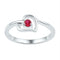 Sterling Silver G&D Sterling Silver Women's Round Lab-Created Ruby Solitaire Heart Ring 1/5 Cttw - FREE Shipping (US/CAN) JadeMoghul