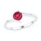 Sterling Silver G&D Sterling Silver Women's Round Lab-Created Ruby Solitaire Ring 3/4 Cttw - FREE Shipping (US/CAN) JadeMoghul