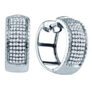 Sterling Silver G&D Sterling Silver Women's Round Micro-pave Diamond Hoop Earrings 3-8 Cttw - FREE Shipping (US/CAN) JadeMoghul