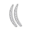 Sterling Silver G&D Sterling Silver Women's Round Pave-set Diamond Climber Earrings 1-5 Cttw - FREE Shipping (USA/CAN) JadeMoghul