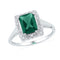 Sterling Silver G&D Sterling Silver Womens Emerald Lab-Created Emerald Solitaire Diamond Ring 1-3/4 Cttw JadeMoghul Inc. 