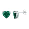 Sterling Silver G&D Sterling Silver Womens Heart Lab-Created Emerald Solitaire Stud Earrings 5-1-2 Cttw JadeMoghul Inc. 