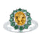 Sterling Silver G&D Sterling Silver Womens Oval Lab-Created Citrine Solitaire Emerald Ring 2.00 Cttw JadeMoghul Inc. 