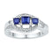 Sterling Silver G&D Sterling Silver Womens Princess Lab-Created Blue Sapphire 3-stone Ring 7-8 Cttw JadeMoghul Inc. 