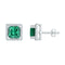 Sterling Silver G&D Sterling Silver Womens Princess Lab-Created Emerald Solitaire Stud Earrings 1-3-4 Cttw JadeMoghul Inc. 