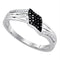 Sterling Silver G&D Sterling Silver Womens Round Black Color Enhanced Diamond Band Ring 1-10 Cttw JadeMoghul Inc. 