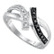 Sterling Silver G&D Sterling Silver Womens Round Black Color Enhanced Diamond Bypass Crossover Band Ring 1/20 Cttw JadeMoghul Inc. 