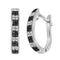 Sterling Silver G&D Sterling Silver Womens Round Black Color Enhanced Diamond Hoop Earrings 1-6 Cttw JadeMoghul Inc. 