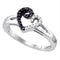 Sterling Silver G&D Sterling Silver Womens Round Black Color Enhanced Diamond Split-shank Heart Ring 1/6 Cttw JadeMoghul Inc. 