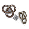 Sterling Silver G&D Sterling Silver Womens Round Brown Color Enhanced Diamond Trinity Loop Stud Earrings 1-2 Cttw JadeMoghul Inc. 