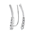 Sterling Silver G&D Sterling Silver Womens Round Diamond Climber Earrings 1-4 Cttw - FREE Shipping (US/CAN) JadeMoghul