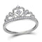Sterling Silver G&D Sterling Silver Womens Round Diamond Crown Tiara Heart Ring 1/6 Cttw JadeMoghul Inc. 