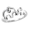 Sterling Silver G&D Sterling Silver Womens Round Diamond Double Elephant Animal Band Ring 1/20 Cttw - FREE Shipping (US/CAN) JadeMoghul