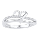 Sterling Silver G&D Sterling Silver Womens Round Diamond Heart Ring 1/20 Cttw JadeMoghul Inc. 