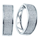 Sterling Silver G&D Sterling Silver Womens Round Diamond Hoop Earrings 7-8 Cttw JadeMoghul Inc. 