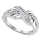 Sterling Silver G&D Sterling Silver Womens Round Diamond Infinity Braid Band 1/5 Cttw JadeMoghul Inc. 