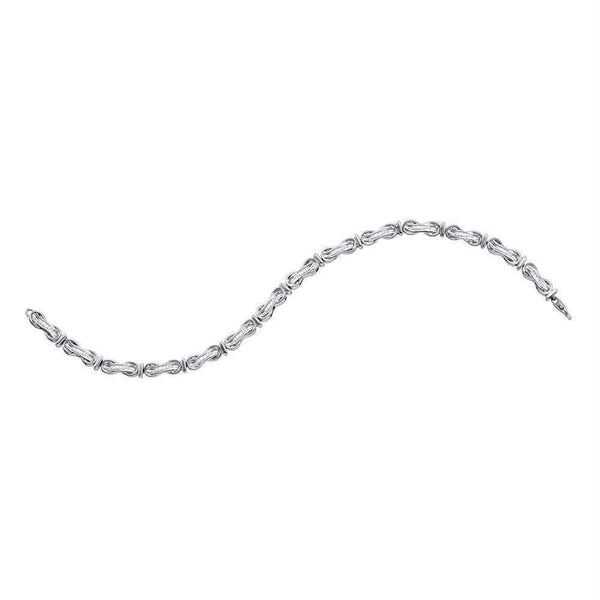 Sterling Silver G&D Sterling Silver Womens Round Diamond Link Bracelet 1-2 Cttw JadeMoghul Inc. 