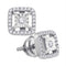 Sterling Silver G&D Sterling Silver Womens Round Diamond Miracle Solitaire Square Stud Earrings 1-4 Cttw - FREE Shipping (US/CAN) JadeMoghul