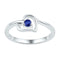 Sterling Silver G&D Sterling Silver Womens Round Lab-Created Blue Sapphire Solitaire Heart Ring 1/4 Cttw JadeMoghul Inc. 