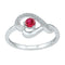 Sterling Silver G&D Sterling Silver Womens Round Lab-Created Ruby Diamond Heart Ring 3/8 Cttw JadeMoghul Inc. 