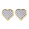 Yellow-tone Sterling Silver Women's Round Diamond Heart Love Cluster Earrings 1-8 Cttw - FREE Shipping (USA/CAN)