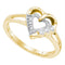 Yellow-tone Sterling Silver Women's Round Diamond Heart Love Ring .03 Cttw - FREE Shipping (US/CAN)