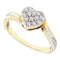 Yellow-tone Sterling Silver Women's Round Diamond Heart Love Ring 1/8 Cttw - FREE Shipping (US/CAN)