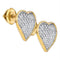 Yellow-tone Sterling Silver Women's Round Diamond Heart Love Screwback Earrings 1-6 Cttw - FREE Shipping (US/CAN)