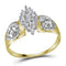 Yellow-tone Sterling Silver Women's Round Diamond Heart Mom Cluster Ring 1-8 Cttw - FREE Shipping (US/CAN)