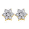 Yellow-tone Sterling Silver Women's Round Diamond Illusion Flower Cluster Earrings 1-8 Cttw - FREE Shipping (USA/CAN)