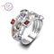 Sterling Silver Rings - Colorful Zircon Engagement Ring JadeMoghul Inc. 