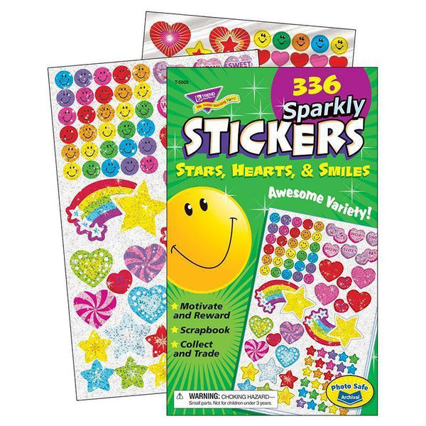 STICKER PAD SPARKLY STARS HEARTS &-Learning Materials-JadeMoghul Inc.