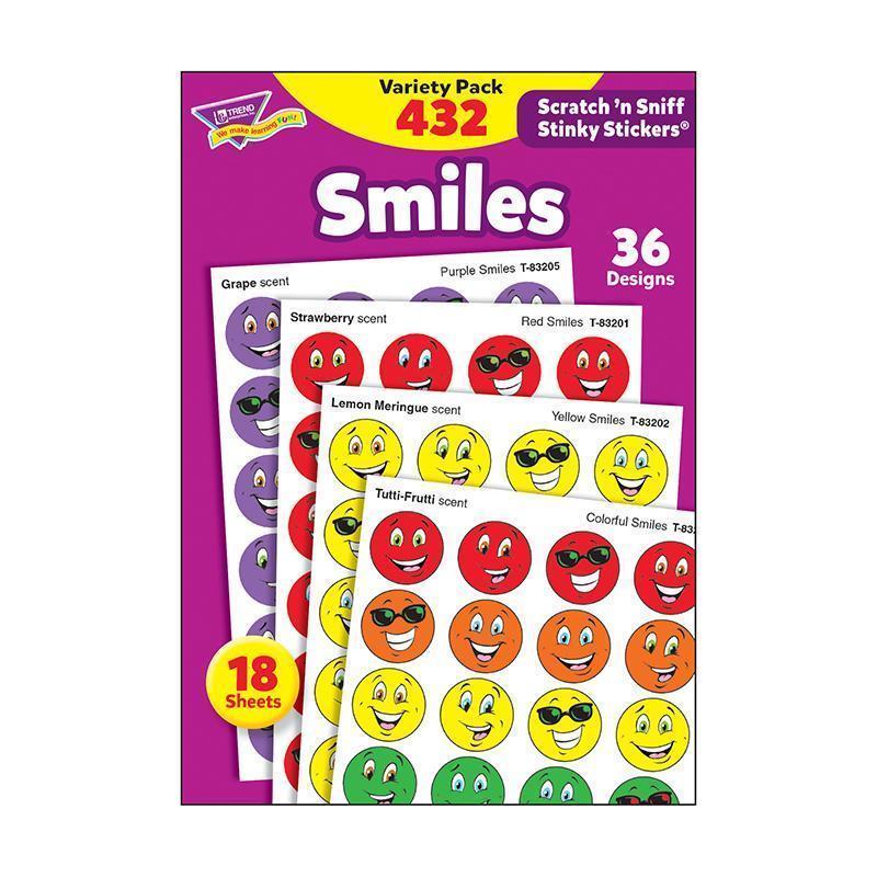 STINKY STICKERS SMILES 432/PK-Learning Materials-JadeMoghul Inc.