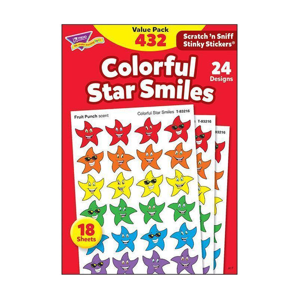 STINKY STICKERS SMILEY STARS 432/PK-Learning Materials-JadeMoghul Inc.