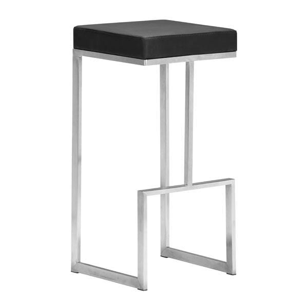 Stools Bar Stools - 14" X 14" X 30" 2 Pcs Black Leatherette Barstool HomeRoots