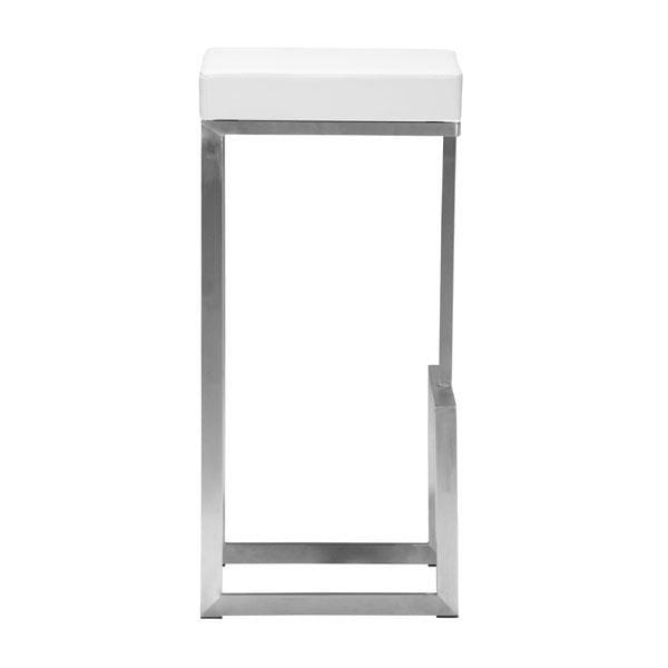 Stools Bar Stools - 14" X 14" X 30" 2 Pcs White Leatherette Barstool HomeRoots