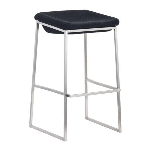 Stools Bar Stools - 15.7" X 18" X 29.9" 2 Pcs Dark Gray Polyblend Barstool HomeRoots