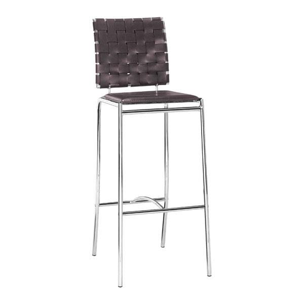 Stools Bar Stools - 15" X 19" X 41" 2 Pcs Espresso Leatherette Barstool HomeRoots