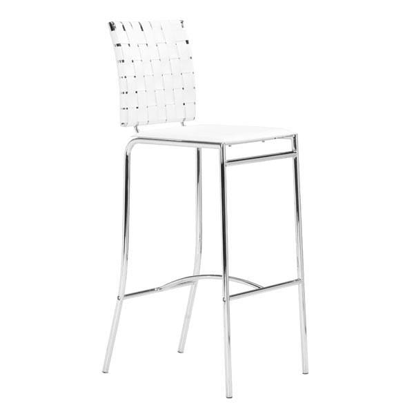 Stools Bar Stools - 15" X 19" X 41" 2 Pcs White Leatherette Barstool HomeRoots