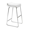 Stools Bar Stools - 16" X 19" X 33" 2 Pcs White Leatherette Barstool HomeRoots