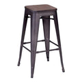 Stools Bar Stools - 17.5" X 17.5" X 29.9" 2 Pcs Rustic Wood Barstool HomeRoots