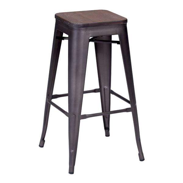 Stools Bar Stools - 17.5" X 17.5" X 29.9" 2 Pcs Rustic Wood Barstool HomeRoots