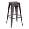 Stools Bar Stools - 17.5" X 17.5" X 29.9" 2 Pcs Rustic Wood Barstool HomeRoots