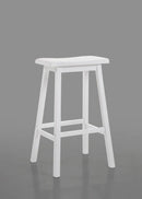 Stools Bar Stools - 18" X 16" X 29" White Rubber Wood Bar Stool (Set-2) HomeRoots