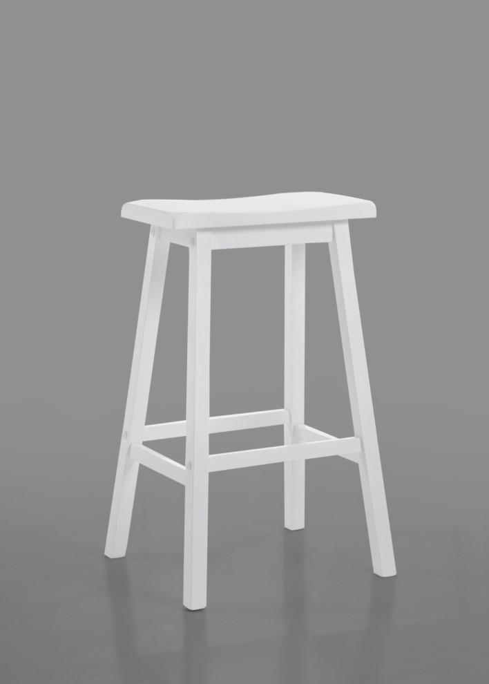 Stools Bar Stools - 18" X 16" X 29" White Rubber Wood Bar Stool (Set-2) HomeRoots