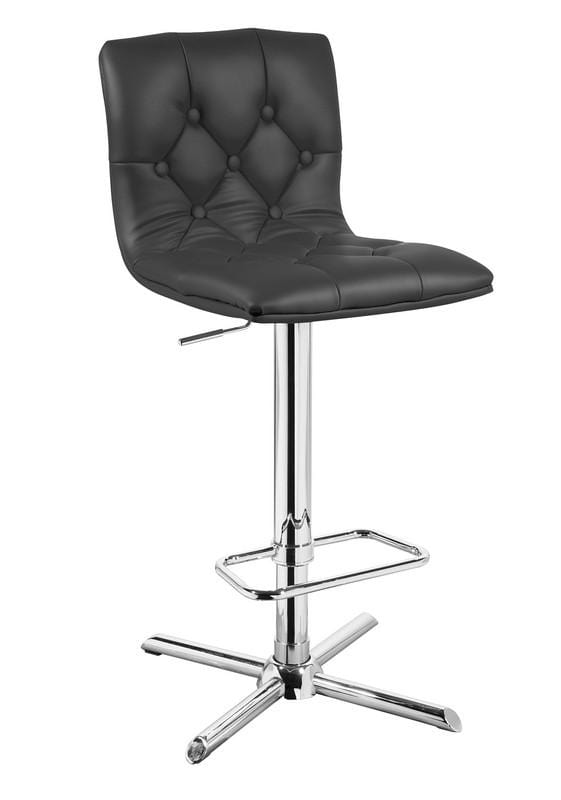 Stools Bar Stools - 35" Black Leatherette and Steel Bar Stool HomeRoots